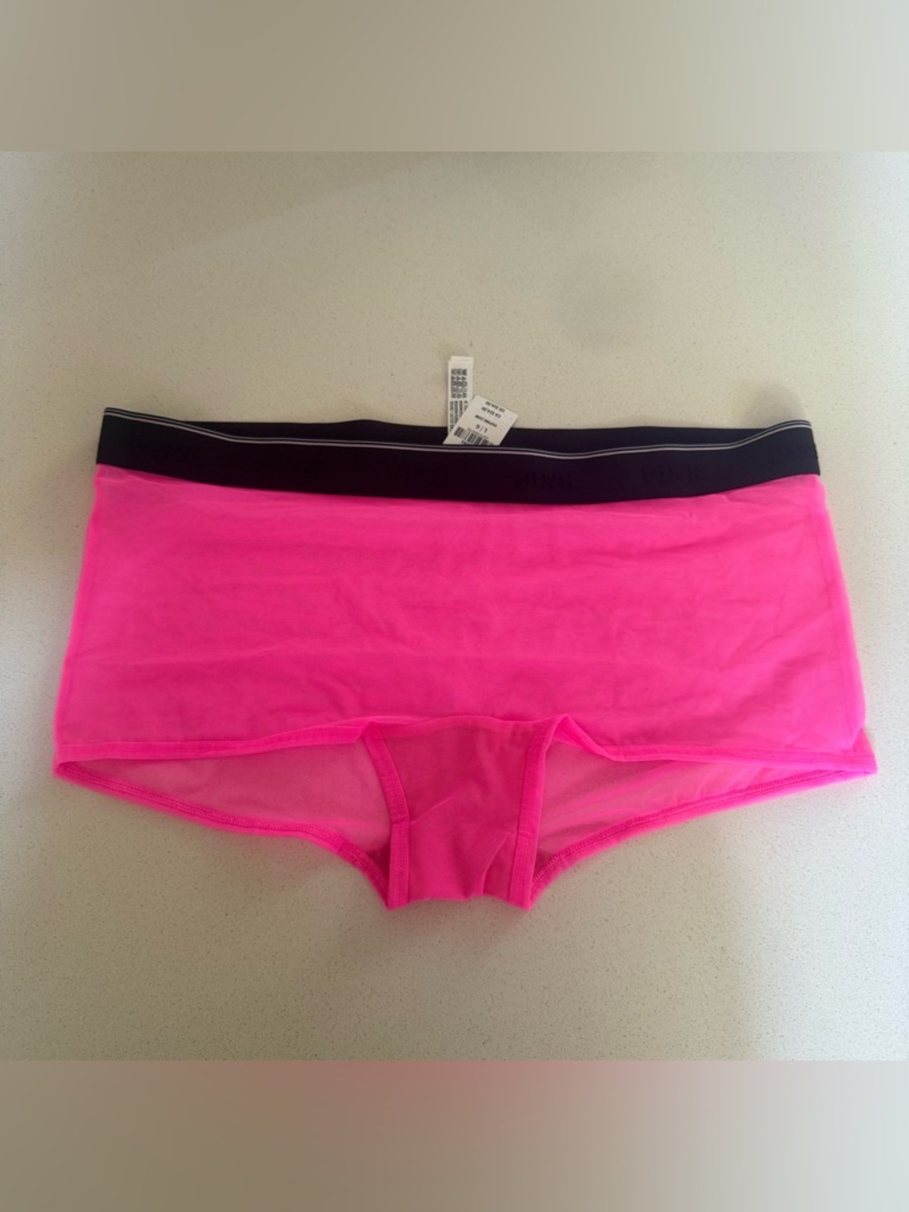 NWT Victoria’s Secret Sheer Hot Pink Boyshorts Thick Waistband Large